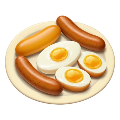 Two boiled eggs and two breakfast sausage  sticker