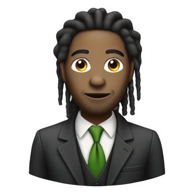 Rasta man with dreadlocks in a suit neutral skin tone sticker