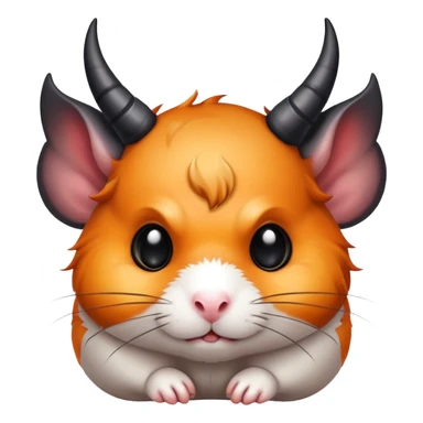 Hamster with demon horns and demon wings sticker