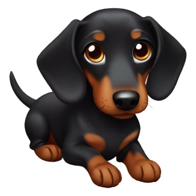 Black dachshund and heart sticker