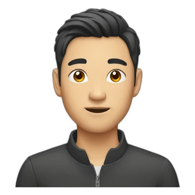 asian male with flow haircut sticker