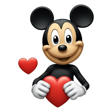 mickey mouse with a heart symbol sticker