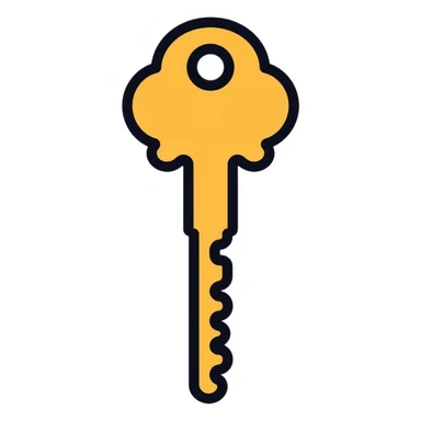 ultra minimal golden key, simplest possible shape sticker