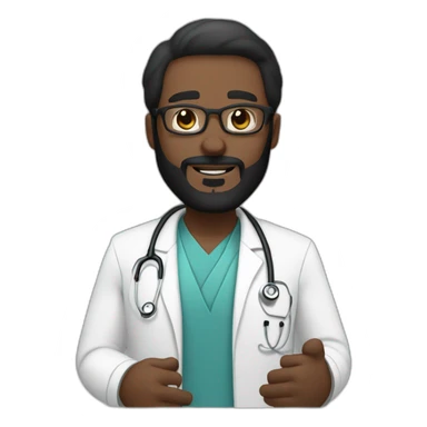 black bearded white skin Aesthetic doctor saying hello sticker