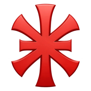 A simple scarlet-red cross with clean, symmetrical lines. Bold and minimal sticker
