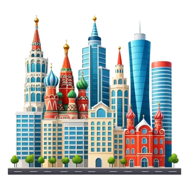 Moscow city buildings sticker