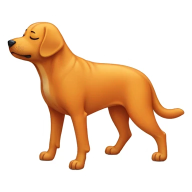 Orange dog with closed eyes sticker