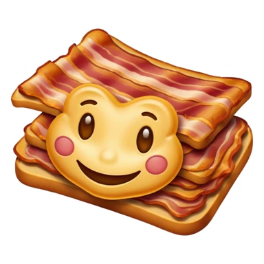 Cartoon streaky bacon with fa smile sticker