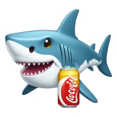shark with a soda sticker