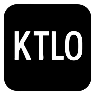 square shape, solid background, KTLO text in middle, straightforward easy to read sticker