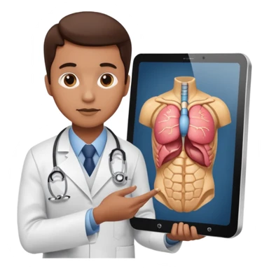 doctor seaing body scan image sticker