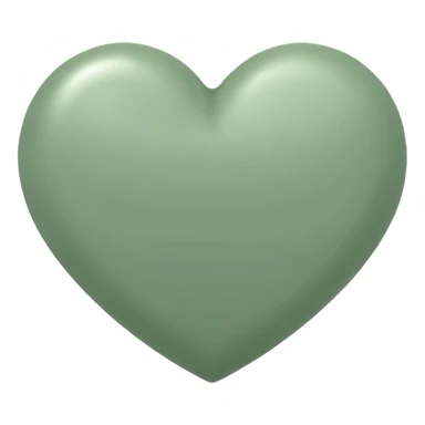 sage green heart with transparent bg without highlights sticker