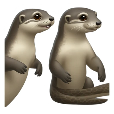 Loutre sur tortues sticker