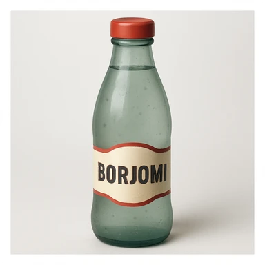 Borjomi water bottle emoji with a different label, variation 2, more realistic sticker
