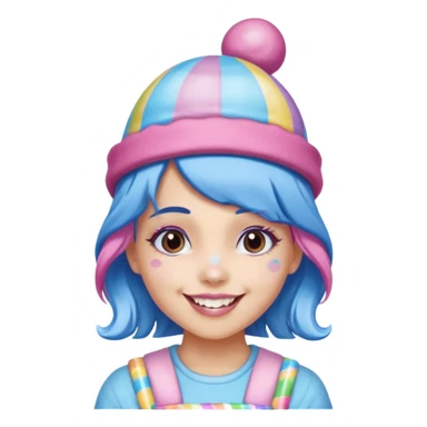 candy hatted girl from candyland blue pink mixed hair sticker