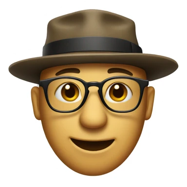 Emojo wearing glasses with a general's hat  sticker