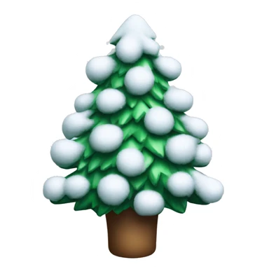 christmas tree with snow on it sticker