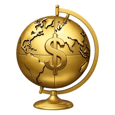 globe with a dollar sign sticker