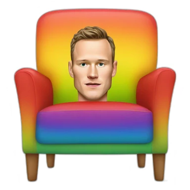 Jonathan Toews as rainbow colored chair sticker