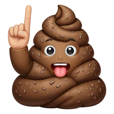 poop middle finger sticker