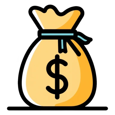 money bag with dollar sign sticker