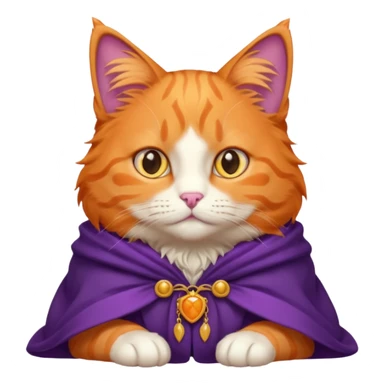 orange cat in purple cloak sticker