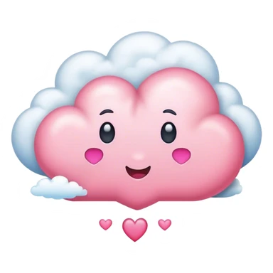 a cloud with a pink heart in the middle sticker