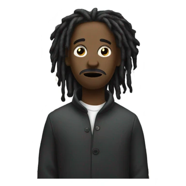 Black guy with dreadlocks with question marks above his head sticker