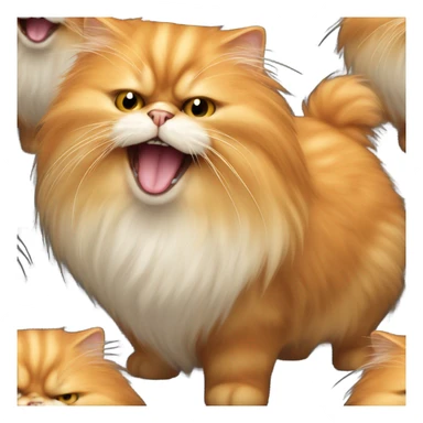 orange persian cat yawning sticker