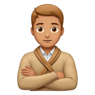 Man crossing his arms across his neck sticker