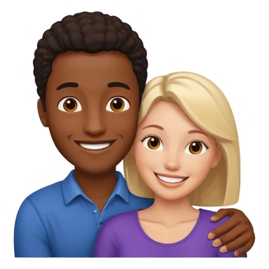 Romance - feeling of excitement associated with love - black man and white woman together sticker
