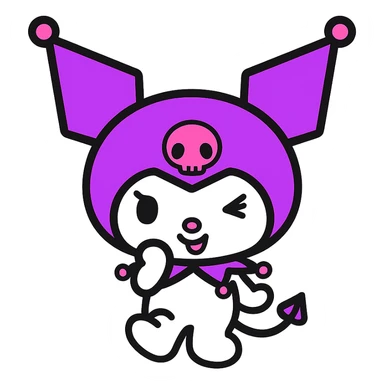Kuromi character icon, playful and mischievous sticker