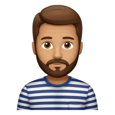 striped shirt with long hair and beard no moustache sticker