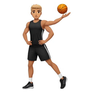 Athletic guy in sporty black clothes. sticker