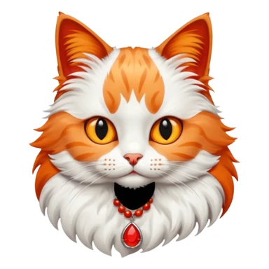 cat with red necklaced sticker