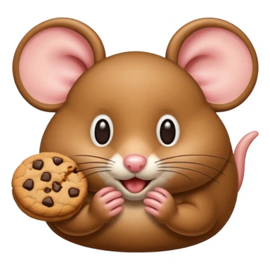 brown mouse eating cookie sticker
