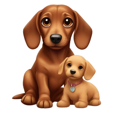 Dauschund with a teddy sticker