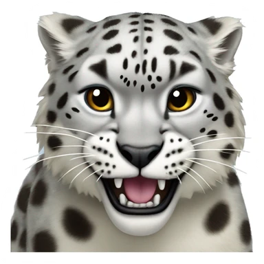 Snow leopard roaring  sticker