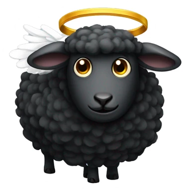 Black sheep with angel wing sticker