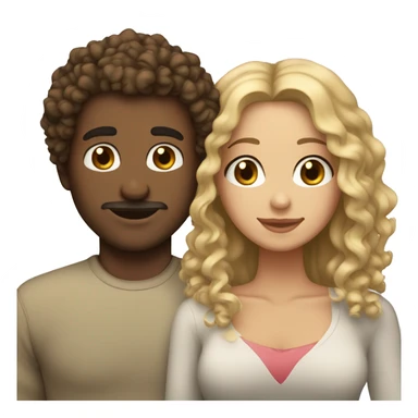 An heterosexual couple with blonde blue eyes man and a latina brunette girl with curly hair  sticker