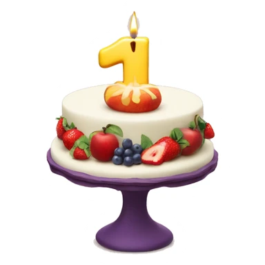 '10' birthday candle on fruits cake sticker