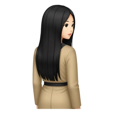 anonymous asian female person standing view from the back sticker
