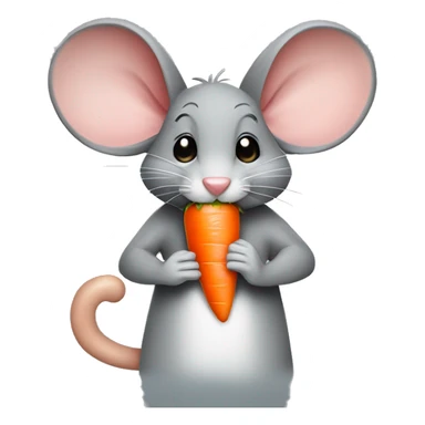 I’m just a girl mouse eating a carrot  sticker