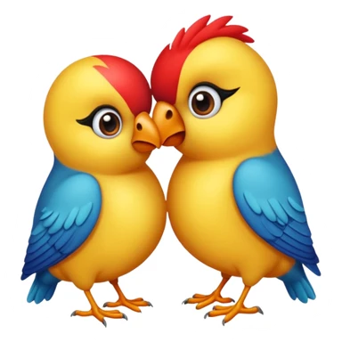 crea dos agapornis dándose un beso sticker