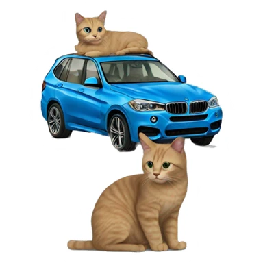 cat in a blue bmw suv sticker