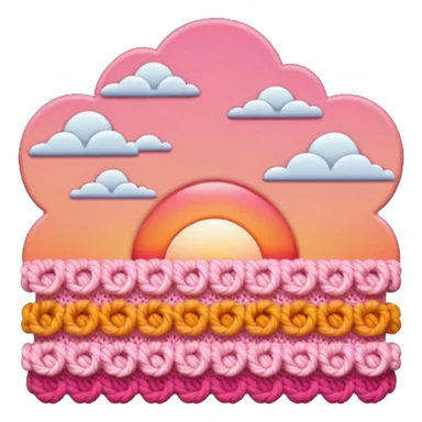 crochet stitch (it has a color like a peach-pinky sunset)  sticker