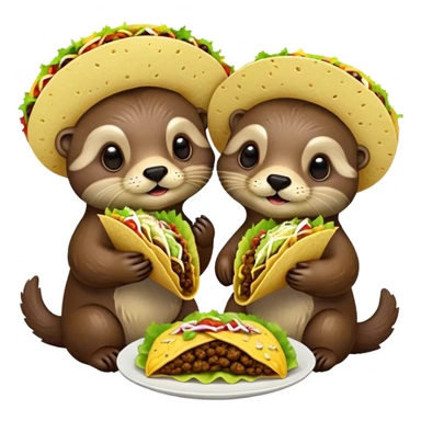 Two otters eating tacos sticker