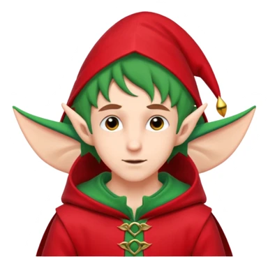 man with elf ears, wearing a red outfit sticker