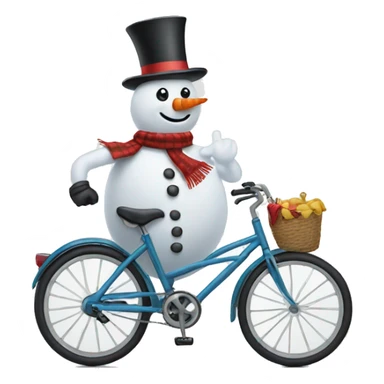Snowman on a bicycle sticker