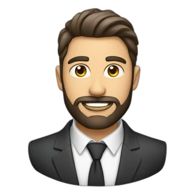 Business handsome man with beard sticker